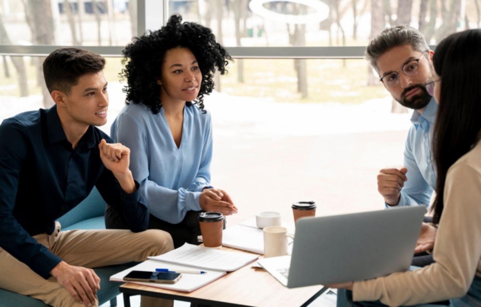 Financial consultation meeting with charts and documents